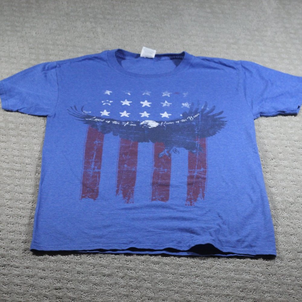 Land of the Free Home of the Brave Adult Size Small Short Sleeve T-shirt